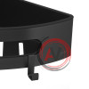Полка для душа угловая Lemark SHELF LINE из нерж. стали с крючками, черный/ вставка-пластик черный